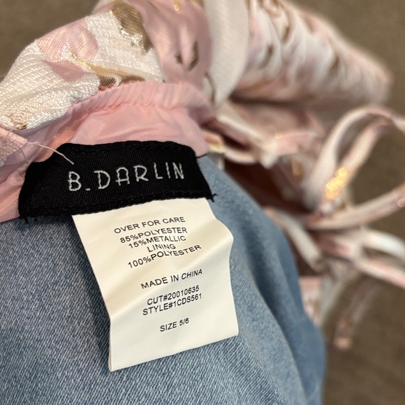 B Darlin Blush and Metallic Dress - Picture 1 of 3